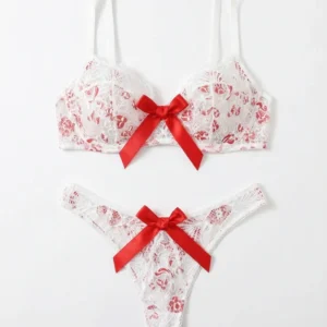 Non-Padded Bra Set - Ribbon Lace